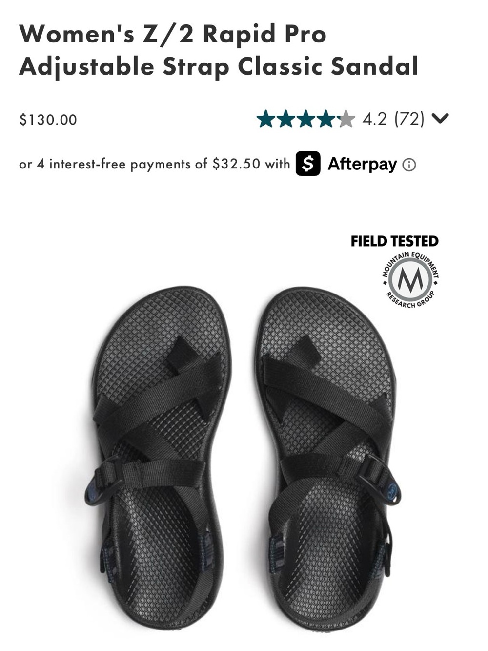 Chaco Woman’s Z/2 Classic Adjustable Strap Sandal — Black